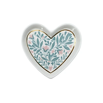 5" Floral Heart Trinket Dish by Fab Finds