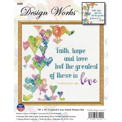 Design Works™ Faith, Hope and Love Counted Cross Stitch Kit