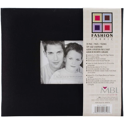 MBI® Black Fashion Fabric Post Bound Album with Window