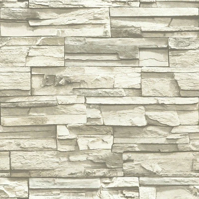 RoomMates Natural Stacked Stone Peel & Stick Wallpaper