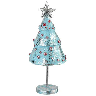 11" Silver & Blue Christmas Tree