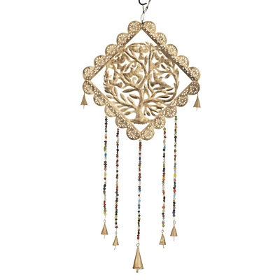 29" Gold Metal Tree Eclectic Windchime