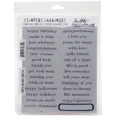 Stampers Anonymous Tim Holtz® Simple Sayings Cling Stamps