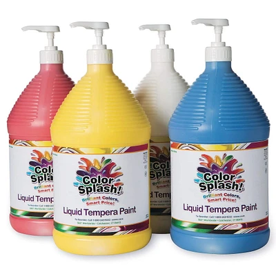 Color Splash!® Liquid Tempera Primary Color Paint Gallon Set