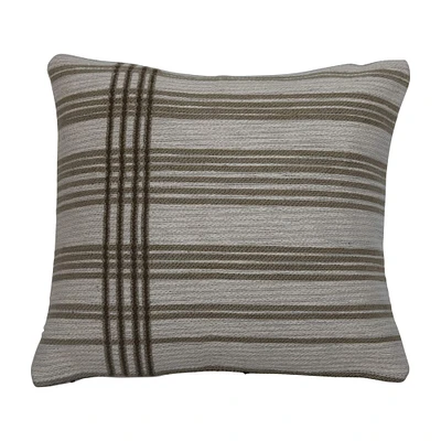 Multicolor Striped Cotton Jacquard Pillow