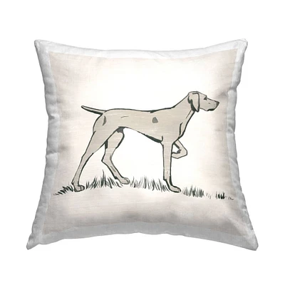 Stupell Industries Hunting Dog Casual Outline Animal Throw Pillow, 18" x 18"