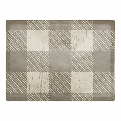 Taupe Buffalo Check Cotton Twill Placemat