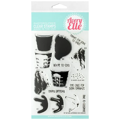 Avery Elle Layered Ice Cream Clear Stamp Set