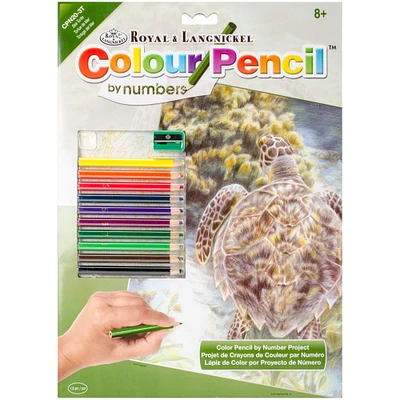 Royal & Langnickel® Sea Turtle Colour Pencil™ by Numbers Kit