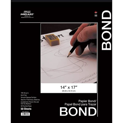 Pro Art® 16lb. Bond Paper Pad, 14'' x 17''