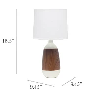 Simple Designs Ceramic Oblong Table Lamp