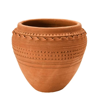 9'' Textured Terra-Cotta Pot