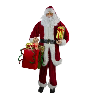 6ft. Red & White Standing Santa Claus with Presents Christmas Figure