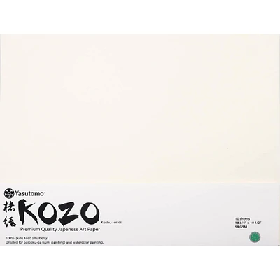 Yasutomo® Pure Kozo 13.75" x 10.5" Origami Paper, 10 Sheets