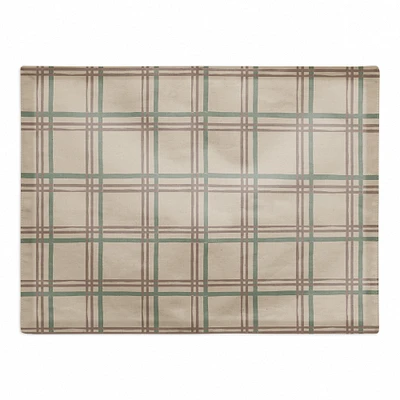 Holiday Plaid on Brown Cotton Twill Placemat