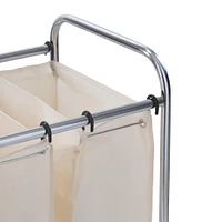 Organize It All 3 Section Laundry Sorter Basket on Wheels