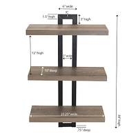 Household Essentials Jamestown 3-Tier Wall Shelf