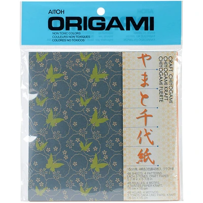 Aitoh 5.875" Craft Chiyogami Origami Paper, 48 Sheets
