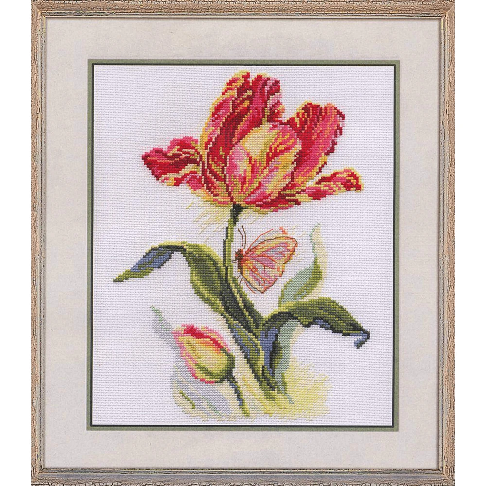 Alisa Tulip And Butterfly Cross Stitch Kit