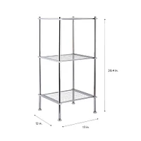 Organize It All 28" Metro Chrome 3-Tier Freestanding Shelving Tower