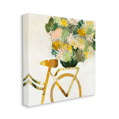 Stupell Industries Yellow Spring Floral Bouquet on Bicycle Rack Canvas Wall Art