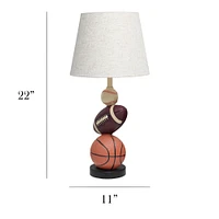 Simple Designs™ 22" Basketball, Baseball, Football Table Lamp with Beige Shade