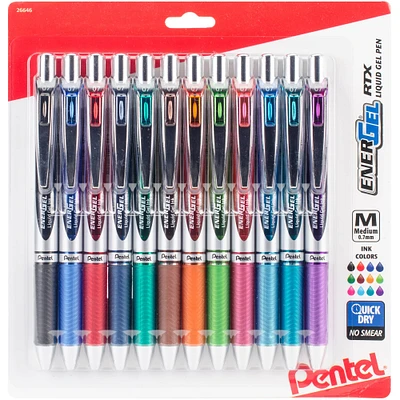 Pentel® EnerGel RTX 0.7mm Assorted Ink Colors Retractable Liquid Gel Pen Set