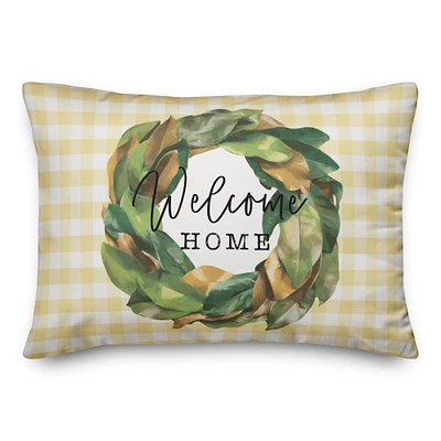 Welcome Home Wreath 14" x 20" Throw Pillow