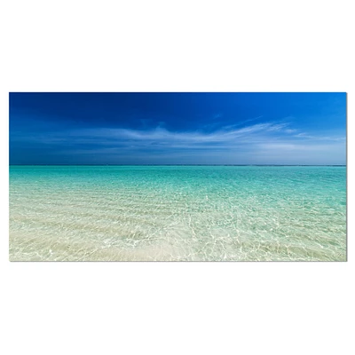 Designart - Turquoise Ocean Under Blue Sky - Modern Seascape Canvas Artwork