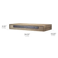 Walnut "Family" Text Engraving Floating Wall Shelf