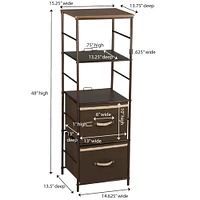 Household Essentials 4 Drawer Dresser with Storage Bins