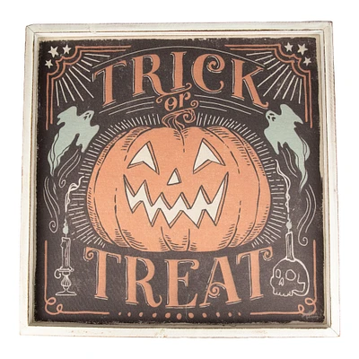 18.75" Trick or Treat Jack O Lantern Halloween Wall Sign