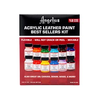 12 Packs: 12 ct. (144 total) Angelus® Best Sellers Acrylic Leather Paint Best Sellers Kit