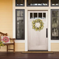 30" Yellow & White Dogwood & Daisy Floral Spring Wreath