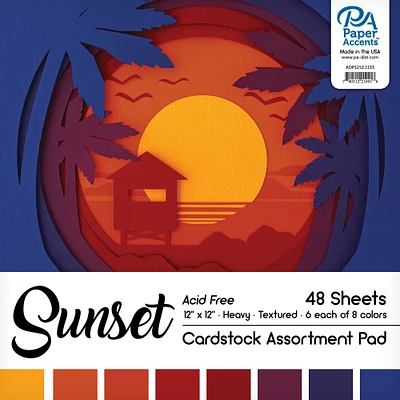 PA Paper™ Accents Sunset 12" x 12" Heavyweight Cardstock Pad