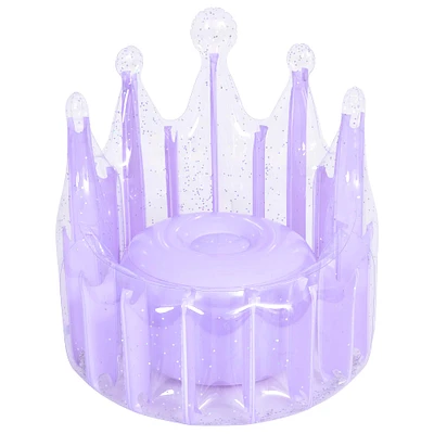 2ft. Purple Glitter Crown Inflatable Kiddie Lounge Chair