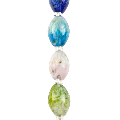12 Pack: Multicolor Lampwork Glass Marbled Beads by Bead Landing™