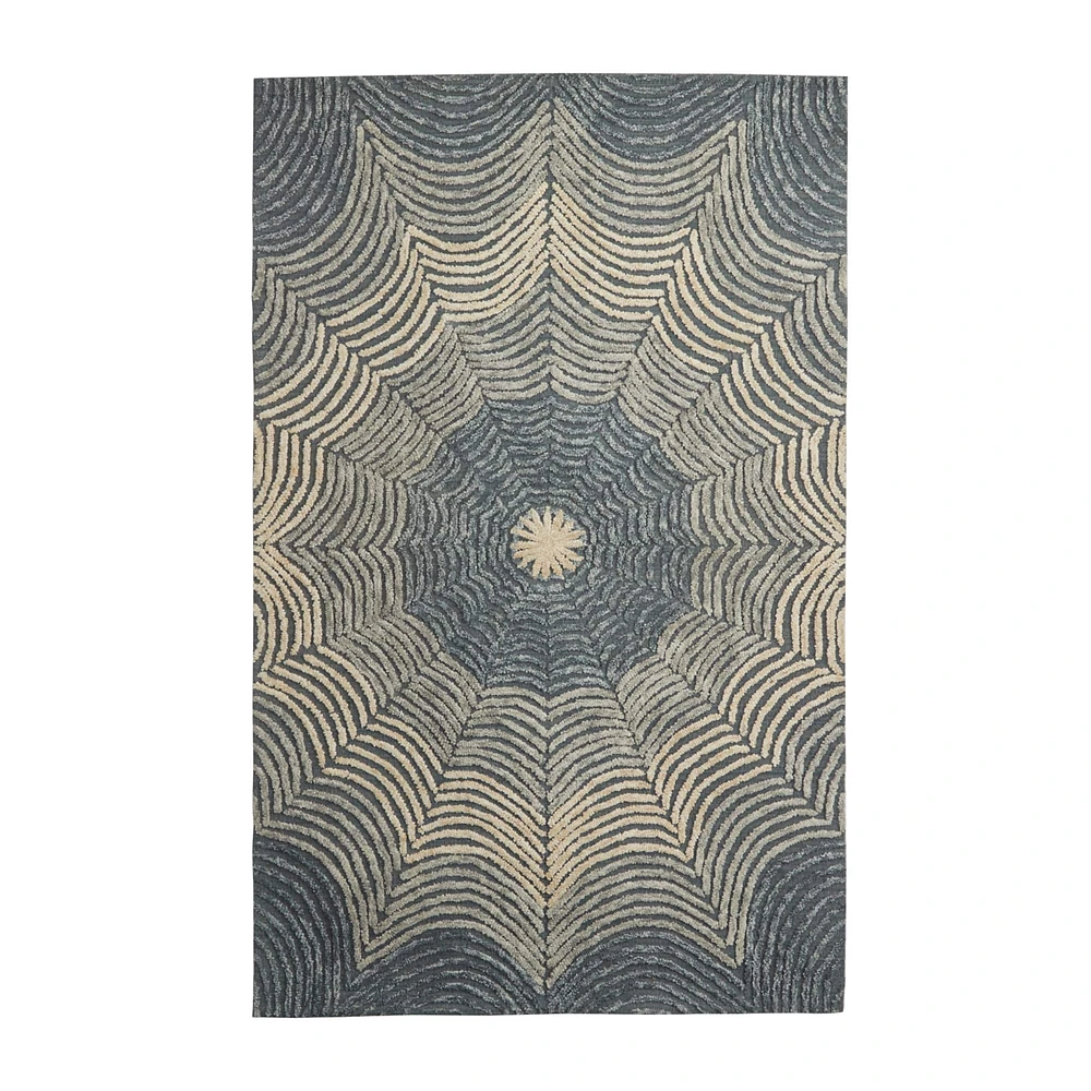 Light Gray Wool Contemporary Hand Hooked Rug, 5ft. x 8ft.