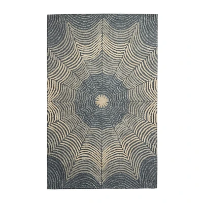 Light Gray Wool Contemporary Hand Hooked Rug, 5ft. x 8ft.