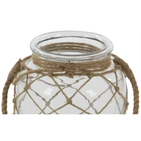 8" Glass Coastal Candle Holder Lantern