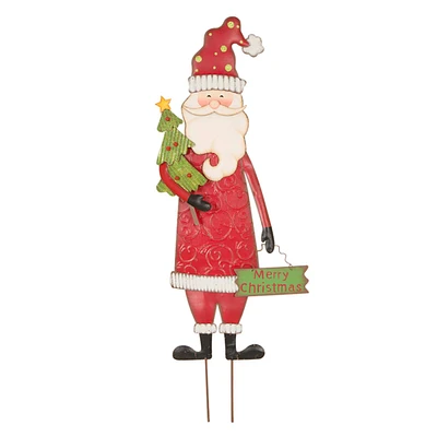 Glitzhome® 36" Santa Metal Yard Stake