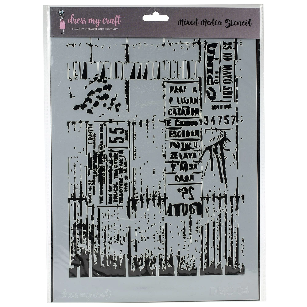 Dress My Craft Ladger Script Stencil