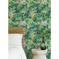 NuWallpaper PrintFresh Sage Tropical Oasis Peel & Stick Wallpaper