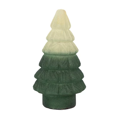 Hello Honey® 8.75" Frosted Green Ombre Glass Tree with Seed Beads