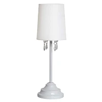 Simple Designs 17.2" Table Lamp with Fabric Shade & Hanging Beads