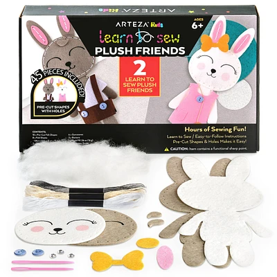 Arteza® Kids Learn to Sew Plush Friends Kit