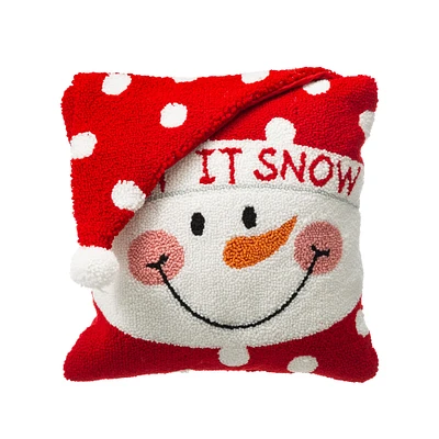 Glitzhome® Hooked 3D Snowman Pillow Set