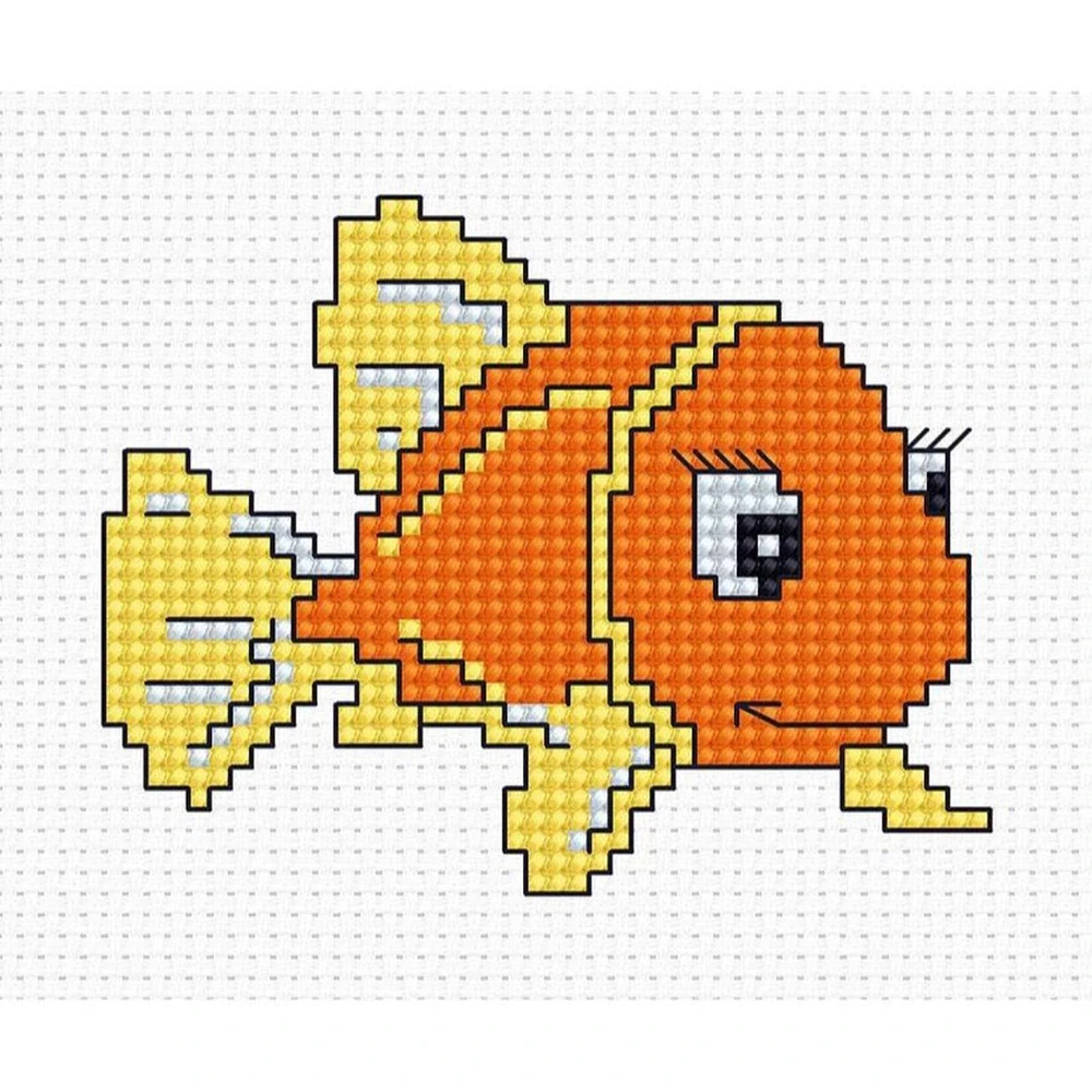 Luca-s Orange Fish Counted Cross Stitch Kit
