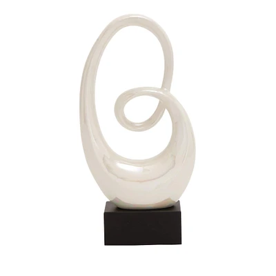 21" White Porcelain Abstract Sculpture