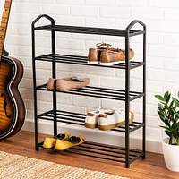 Honey Can Do Black 5-Tier Metal Shoe Rack